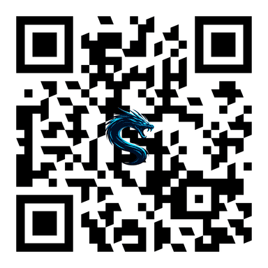Código QR de Vilustudio con logo de dragón; escanea para abrir el acceso móvil